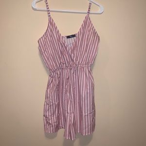 Pink and white romper